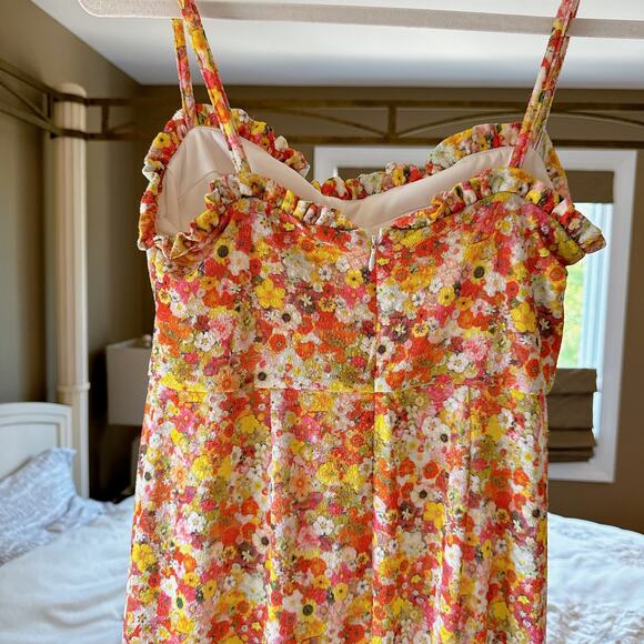 HUTCH Selene Floral Bustier Midi Dress Sweetheart Ditsy Floral Print | Small - Picture 7 of 10